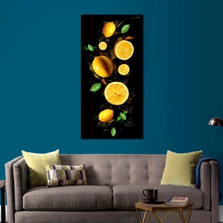 Картина на полотні Лимони на чорному тлі 80x40 см (281VP_L) - фото 2 Картина на полотні Лимони на чорному тлі 80x40 см (281VP_L) - фото 2