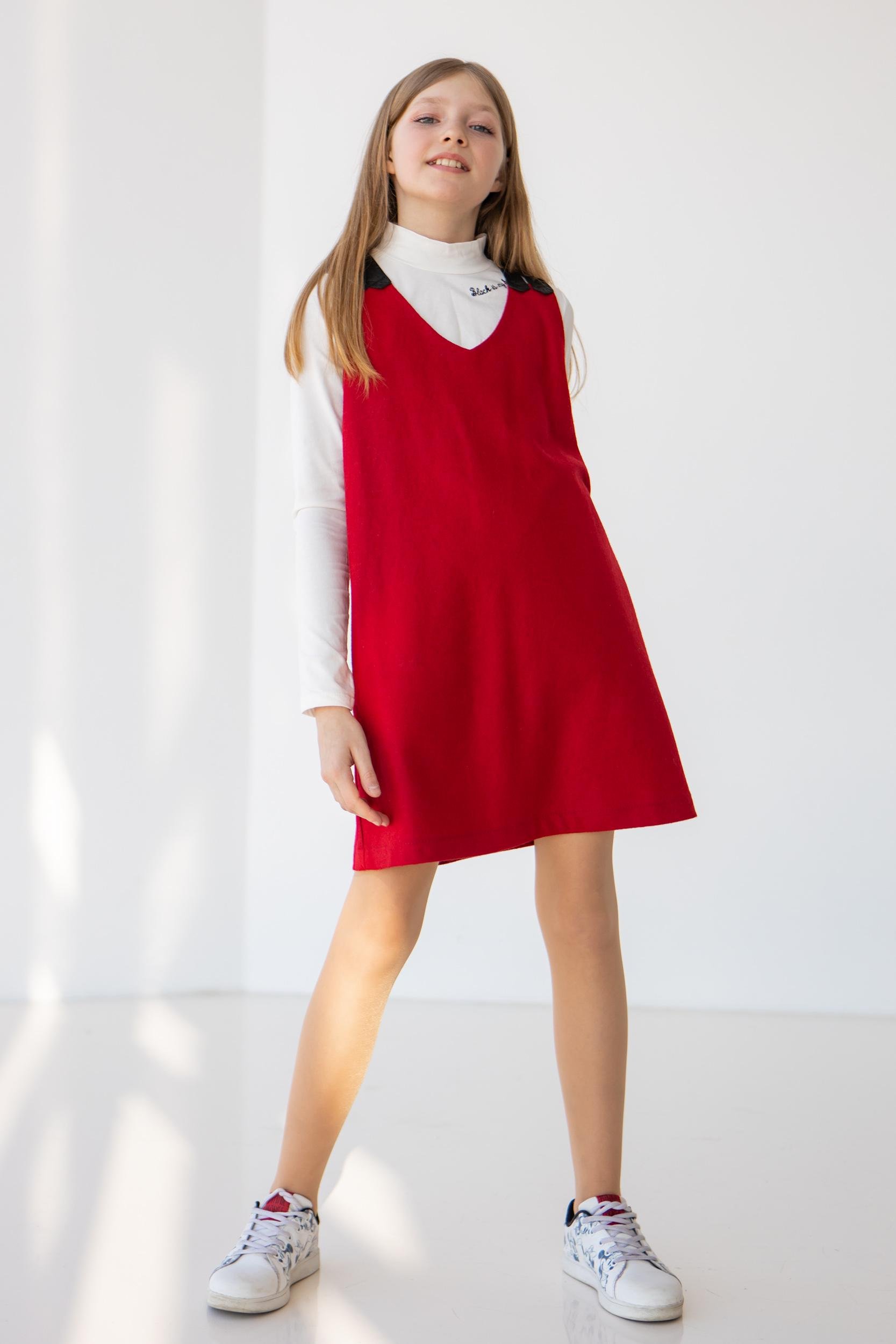 Сарафан на девочку подростка трикотажный Diва 152 см Красный (21153)