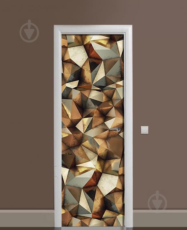 Наклейка на дверь Zatarga «Кристальное золото» 650х2000 мм виниловая 3Д наклейка декор самоклеящаяся