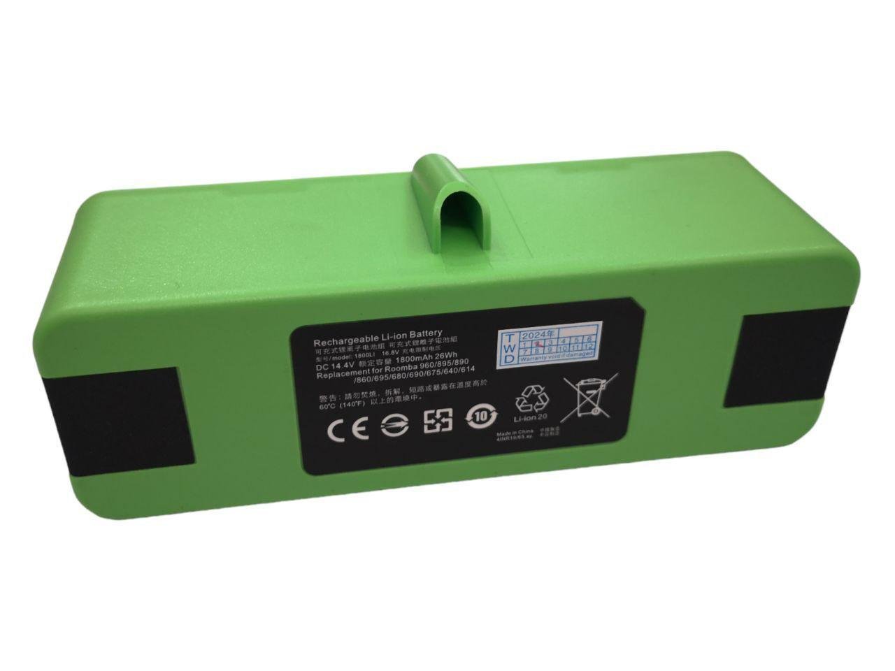 Аккумулятор для роботов пылесосов iRobot Roomba 800/860/861/870/871/900/980 1800 mAh Ni-MH 24Wh (22357112)