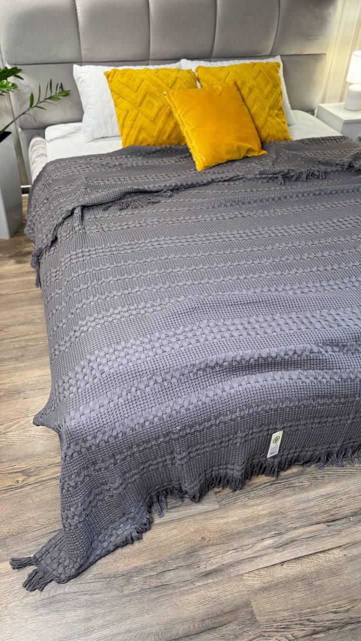 Покривало піке вафельне Євро 200х230 см Графіт (П4К-mur-vaf-pl-001-02) - фото 1 Покривало піке вафельне Євро 200х230 см Графіт (П4К-mur-vaf-pl-001-02) - фото 1