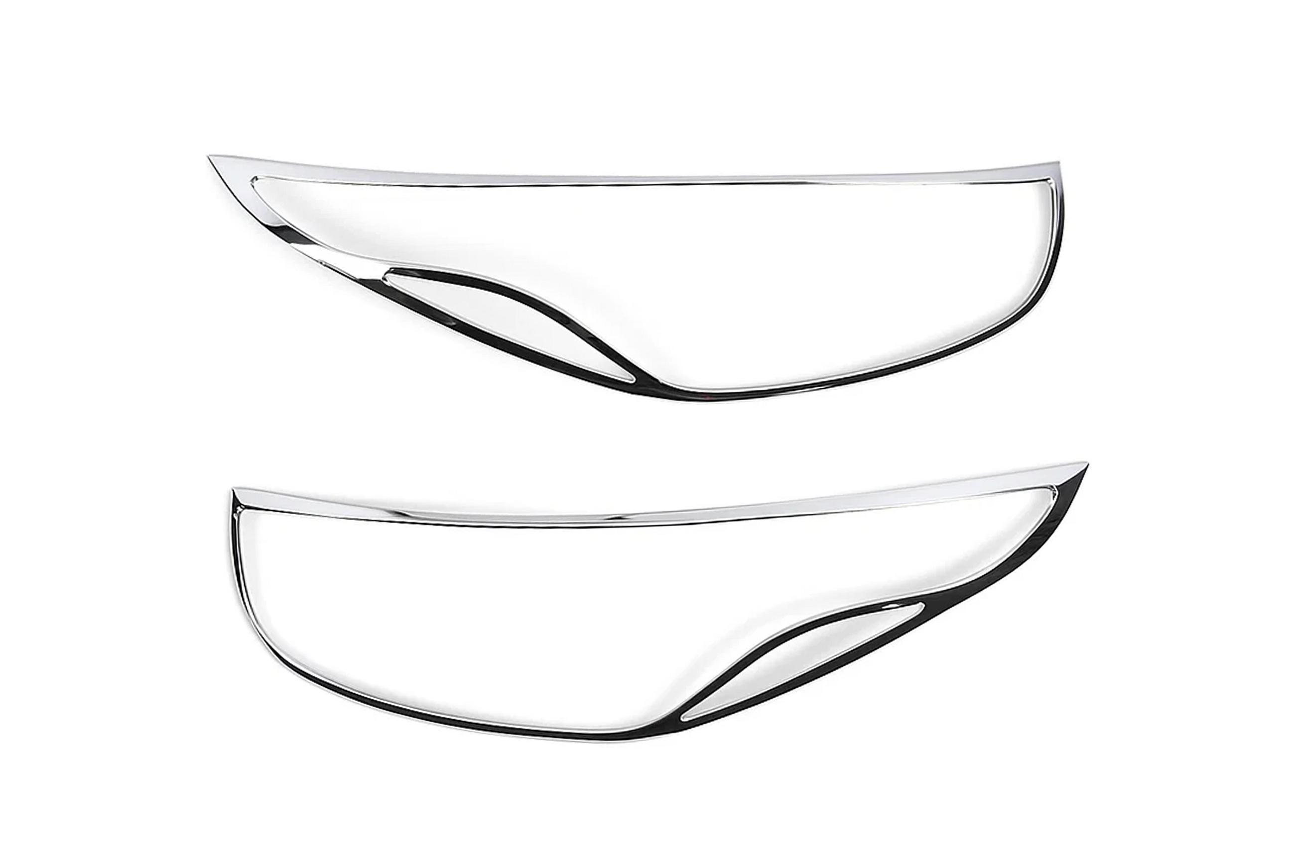 Накладки на фары Carmos 2013-2015 для Hyundai IX-35 2010-2015 гг. abs-пластик 2 шт. Хром (171623)
