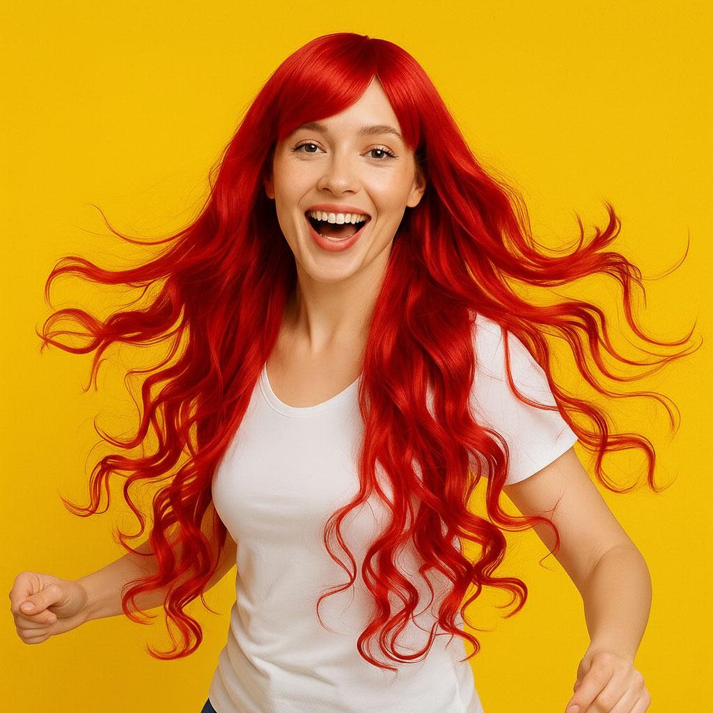 Перука хвиляста фентезі косплей канекалон термостійкий 80 см Червоний (K0710-4)