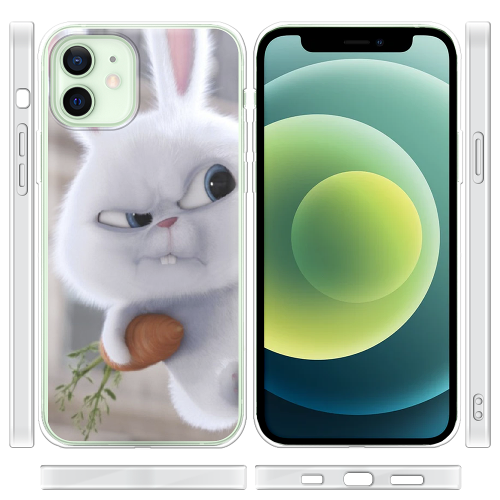 Чехол Boxface iPhone 12 mini Rabbit Snowball Прозрачный силикон (41084-up1116-41084) - фото 3