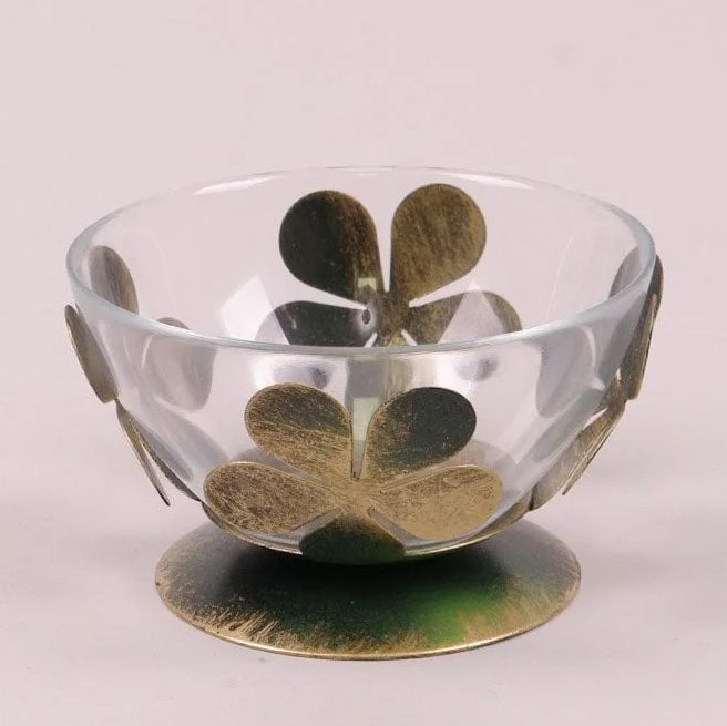 Конфетница стеклянная на металлической подставке Flora 12,5 см (3205) Конфетница стеклянная на металлической подставке Flora 12,5 см (3205)