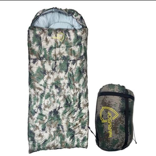 Спальный мешок зимний Warmsof холофайбер до +6 °С 2,8 кг 220х80 см Камуфляж/Хаки с капюшоном (PPH2800)
