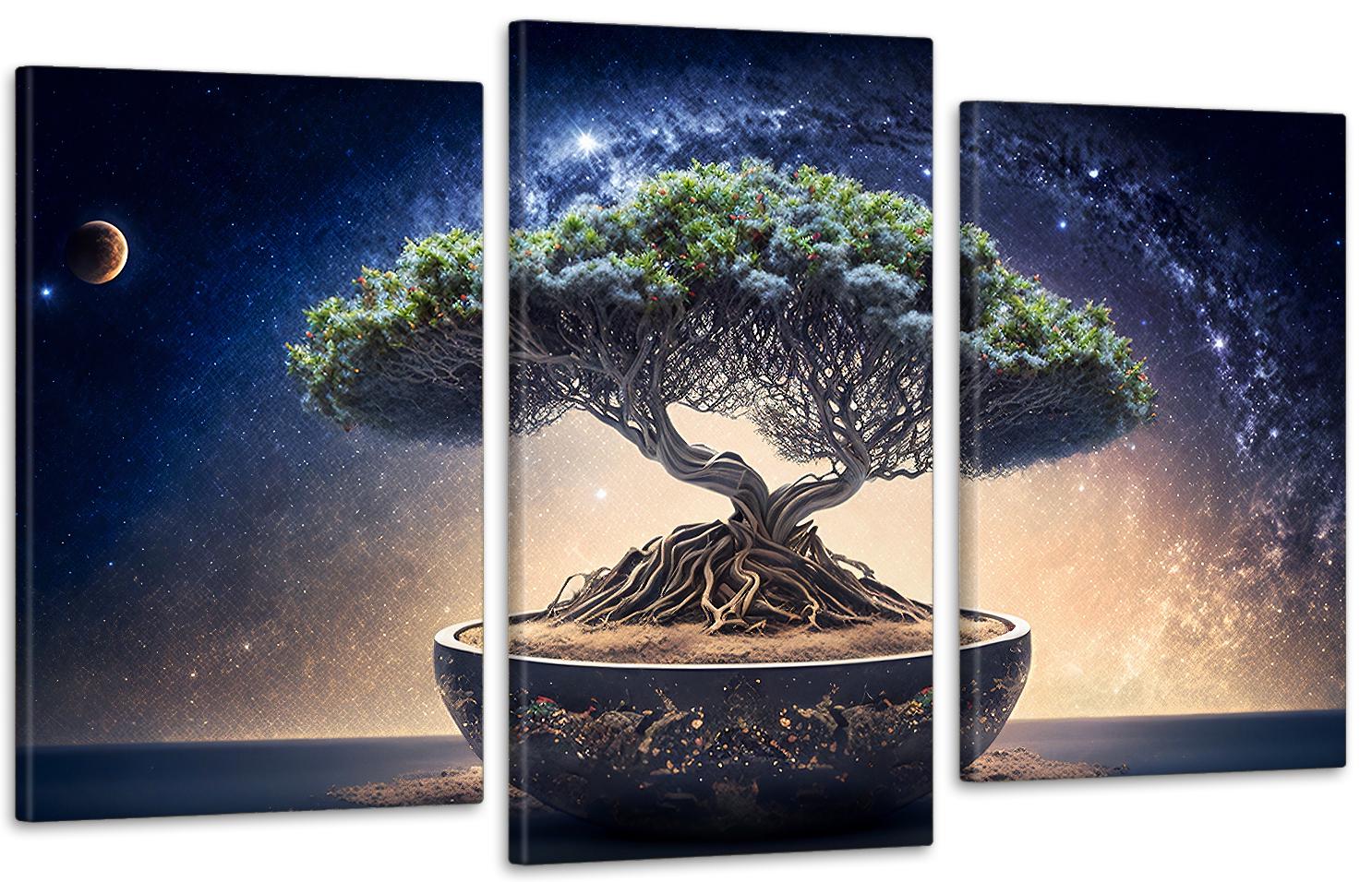 Картина модульная в гостиную/спальню Дерево Бонсай 100х150 см (Art-698_3)