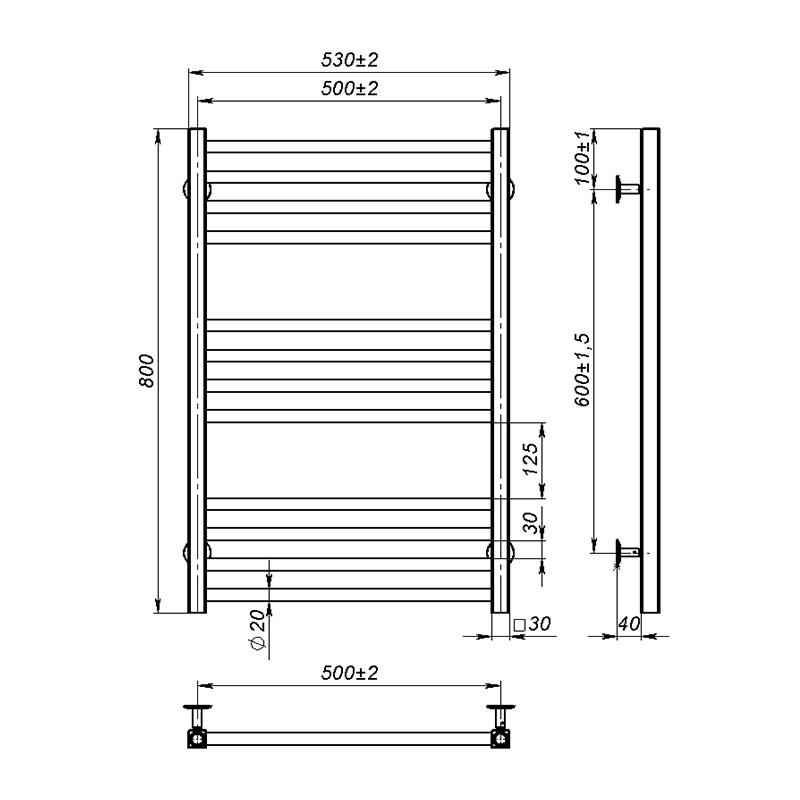Полотенцесушитель Onlyheat Ember 500/800/12 (67995) - фото 3 Полотенцесушитель Onlyheat Ember 500/800/12 (67995) - фото 3