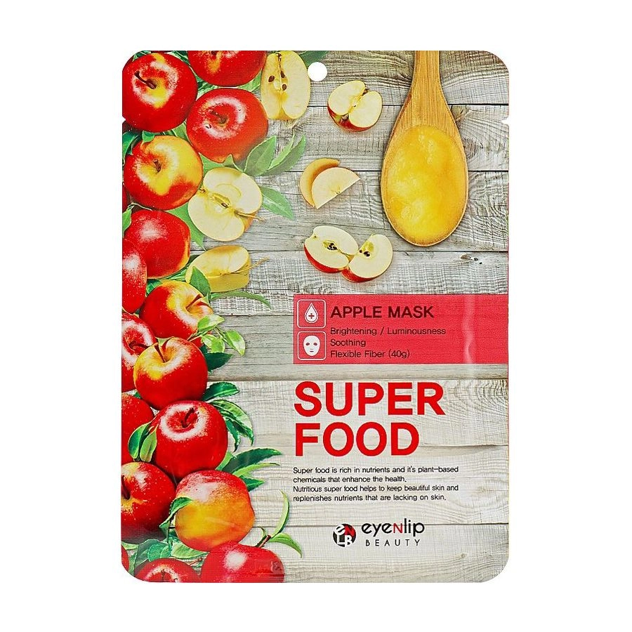 Тканевая маска для лица Eyenlip Super Food Apple Mask с яблоком 23 мл (8809555251620) - фото 1