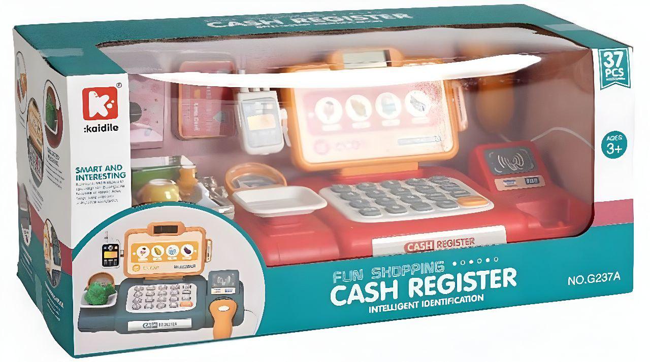 Игрушечный кассовый аппарат с калькулятором и сканером Красный (155606) Игрушечный кассовый аппарат с калькулятором и сканером Красный (155606)