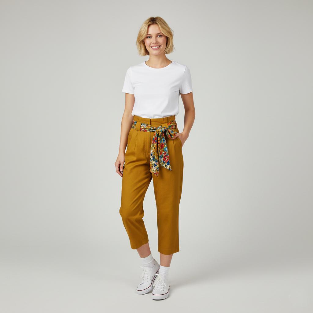 Штани жіночі вкорочені літні Lowett LW111374 р. 42 Гірчичний (17852304) - фото 2 Штани жіночі вкорочені літні Lowett LW111374 р. 42 Гірчичний (17852304) - фото 2