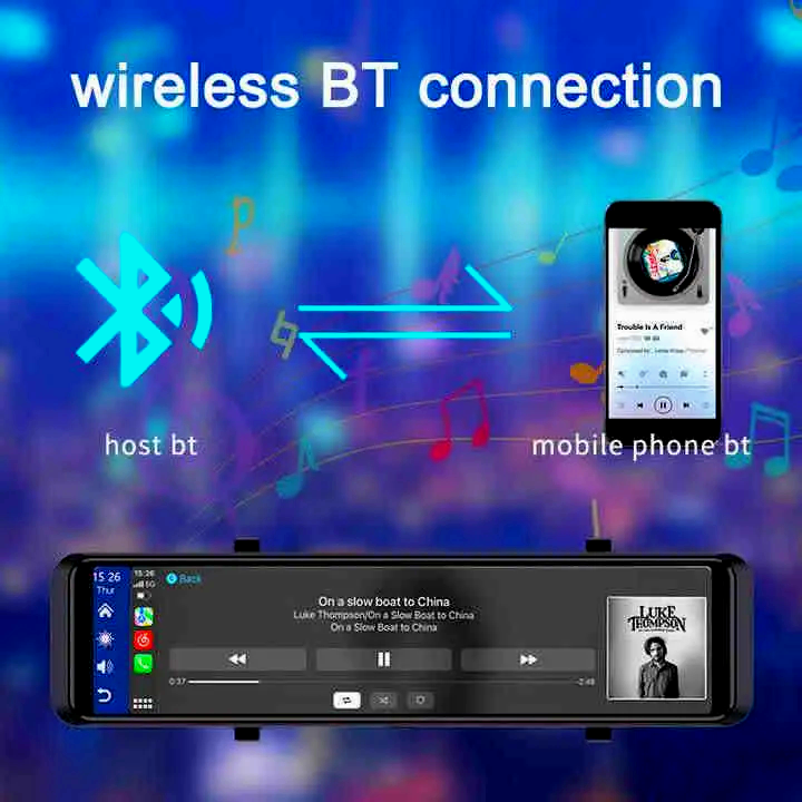 Видеорегистратор DVR C109 10,26" 2 камеры BT/FM-transmit/AUX/Android Auto/CarPlay (24240143) - фото 7