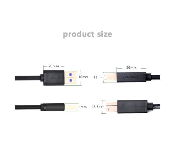 Кабель Data UGREEN US210 USB 3,0 to BM Print Cable 2 м Black - фото 6