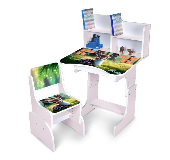 Парта со стулом Bambi детская деревянная Розовый (N 2071-3-7) Парта со стулом Bambi детская деревянная Розовый (N 2071-3-7)