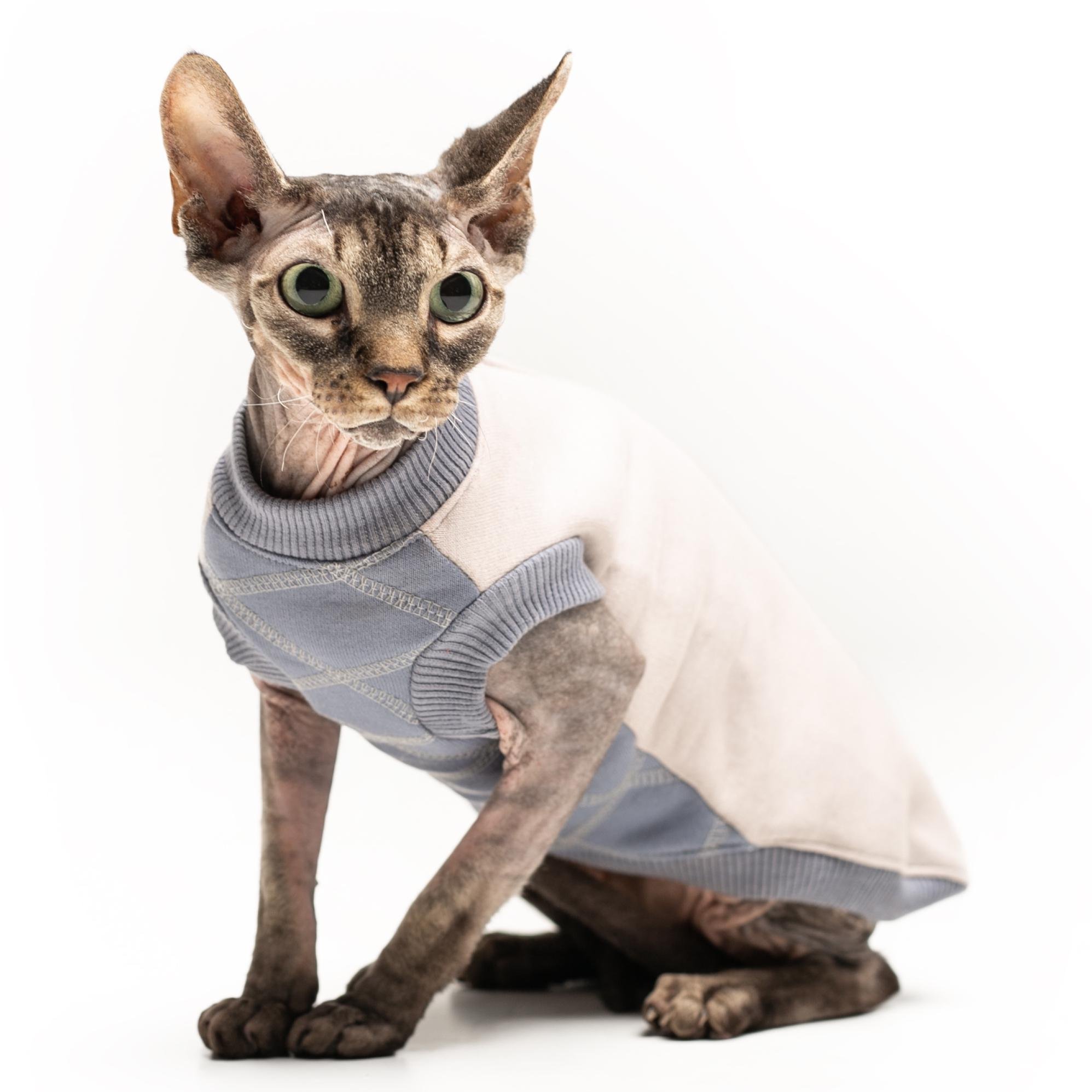 Кофта для котів без рукавів тепла Style Pets Var XL Gray (471XL) - фото 2