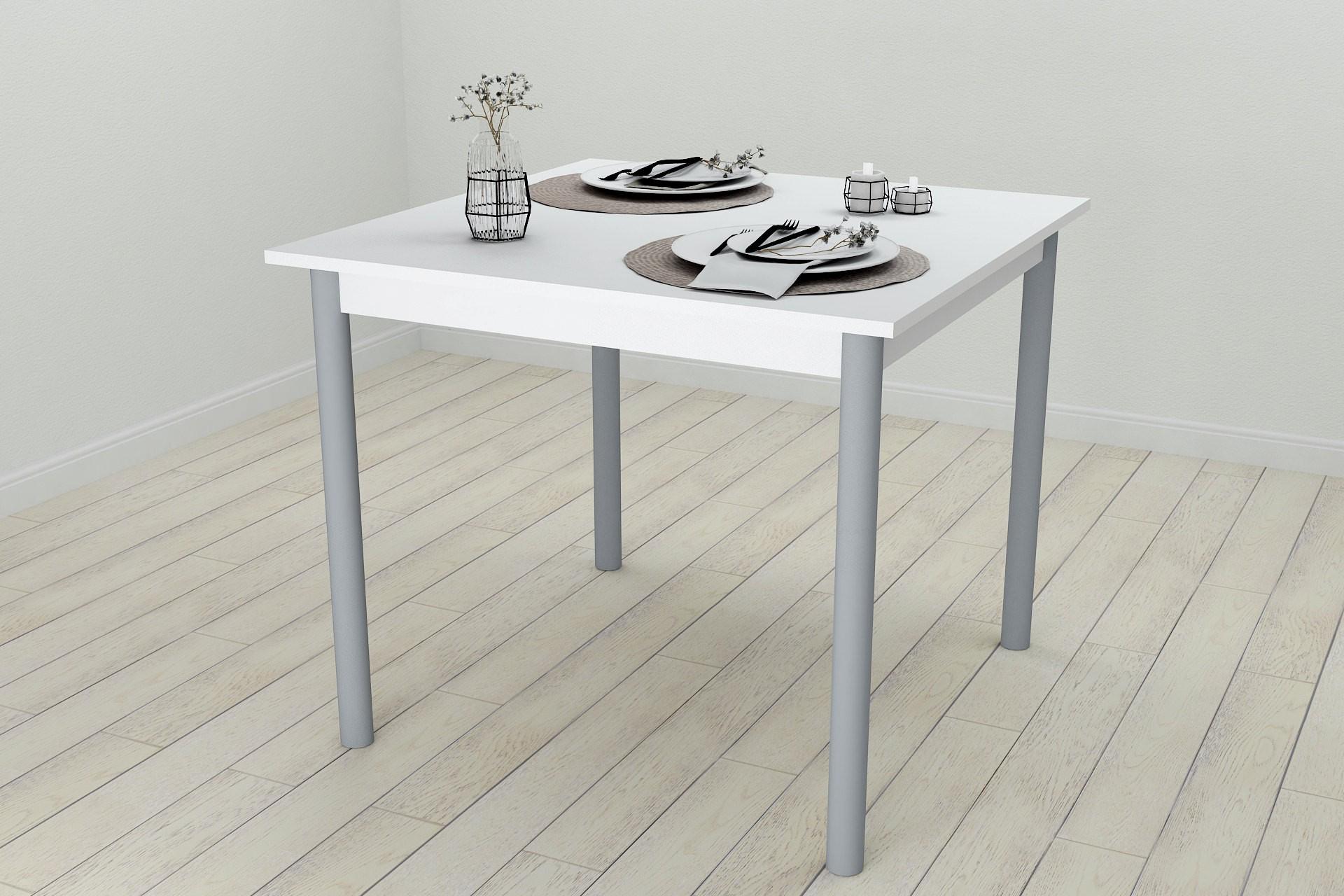 Стол кухонный Ferrum-decor Агата ДСП 16 мм 75x90x90 см Серый/белый (FRD-106260)