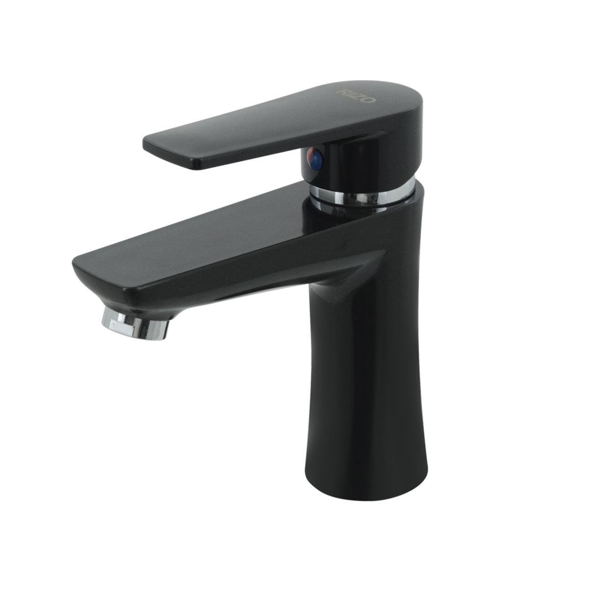 Смеситель для умывальника Rizo RP10B однорычажный в ванну из пластика врезной Черный
