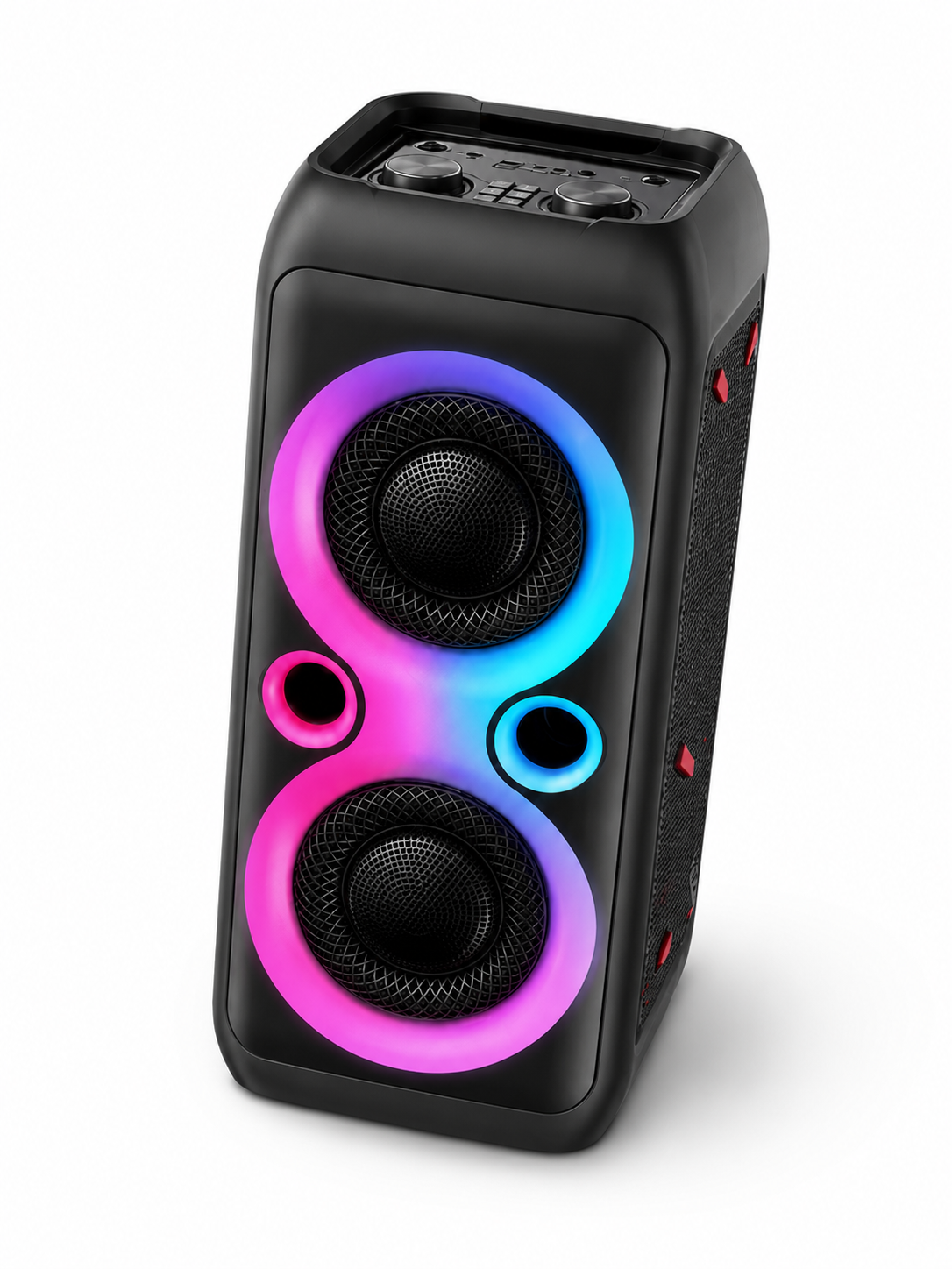 Портативная колонка USB/AUX/FM-радио LED-подсветка с микрофоном 2 динамика 8,5" Черный (49675979) Портативная колонка USB/AUX/FM-радио LED-подсветка с микрофоном 2 динамика 8,5" Черный (49675979)
