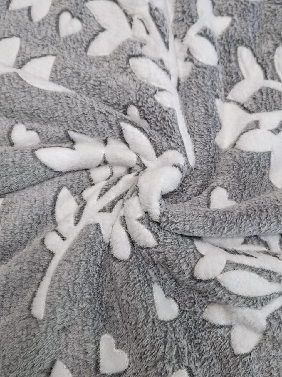 Плед флисовый Colorful Home Белые веточки 180x200 см (1136) - фото 4
