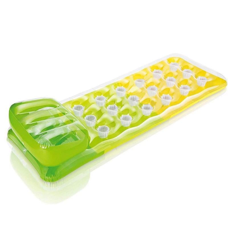 Матрац пляжний Intex 188х71 см надувний одномісний Зелений (6212) Матрац пляжний Intex 188х71 см надувний одномісний Зелений (6212)