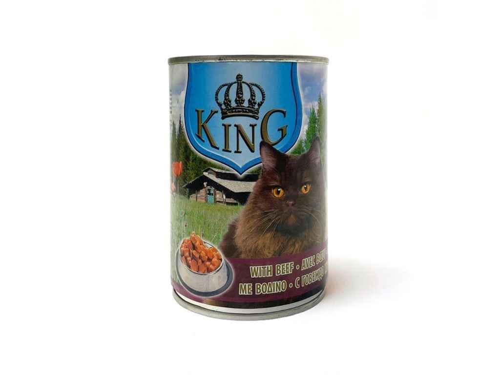 Корм для кошек консервированный KING CAT говядина 415 г (1085404) Корм для кошек консервированный KING CAT говядина 415 г (1085404)