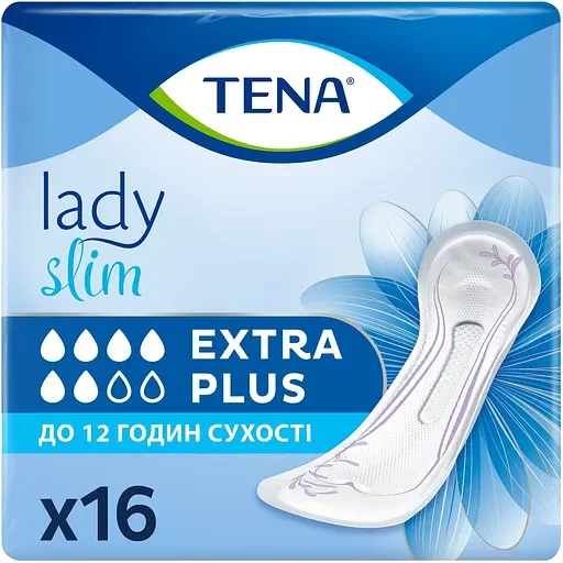Урологічні прокладки жіночі TENA Lady Slim Extra Plus 6 крапель 16 шт. (000006666)