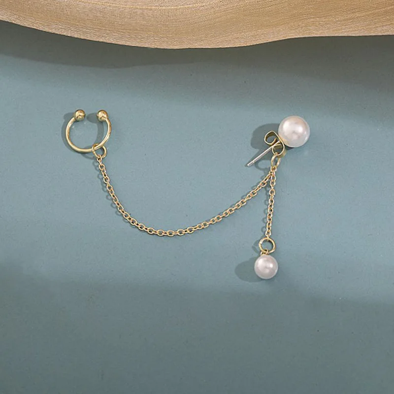 Каф кліпс на одне вухо з перлами (2919463053)