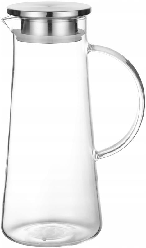 Кувшин стеклянный Kamille со стальной пробкой и ручкой 1200 мл