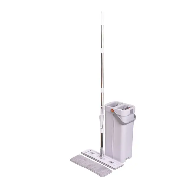 Комплект для уборки швабра и ведро на 2 отсека Household Cleaning Products с ручкой 131 см Белый (147-107-HP-35015-19 )