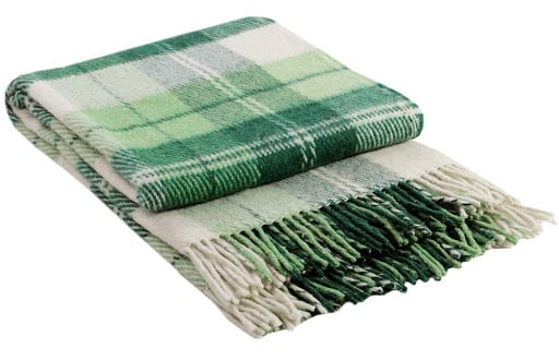 Плед шерстяной Vladi "Эльф" евро 200х220 клетка Зеленый