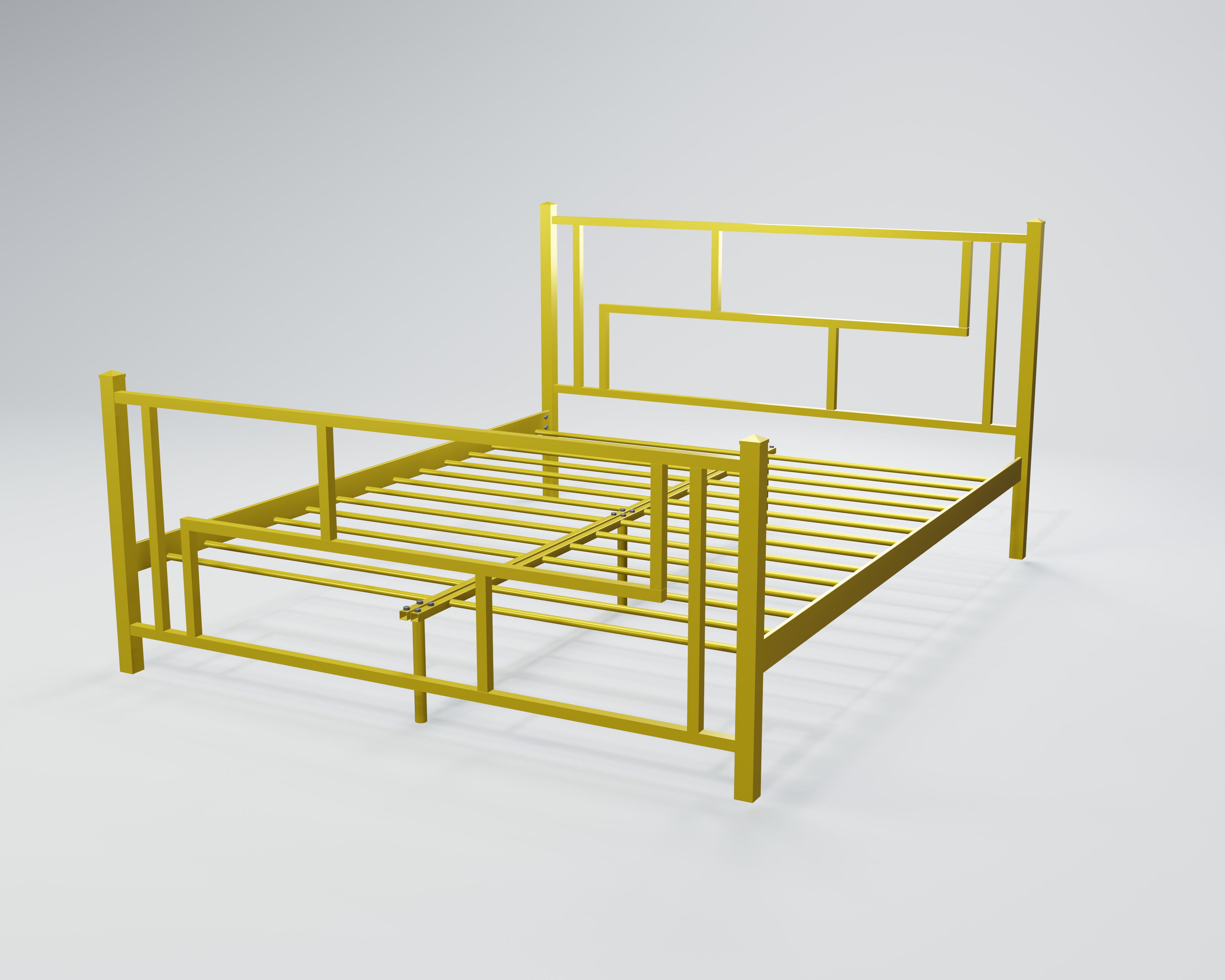 Кровать металлическая Амис 120x200 см Желтый