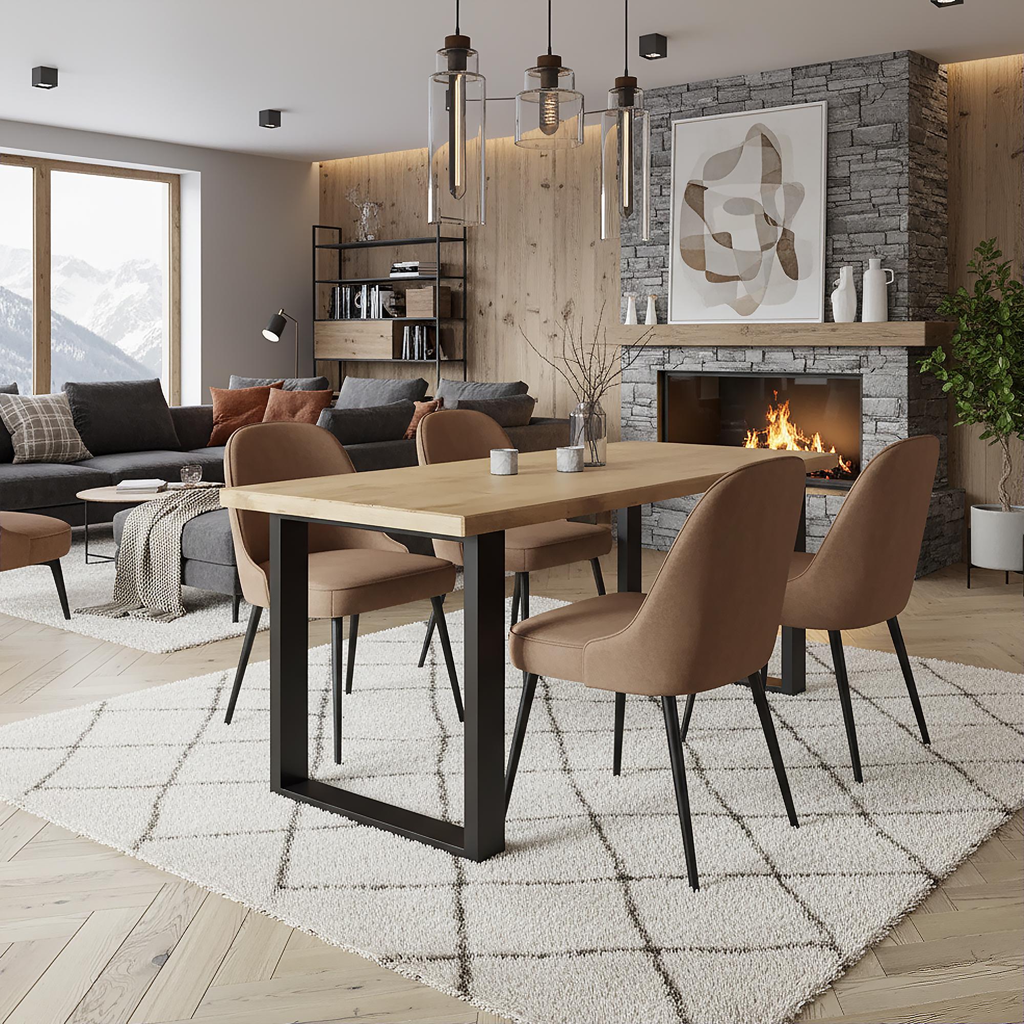 Регульована опора для столу з металу 600х100 мм H 730 мм Чорний (1029) - фото 2