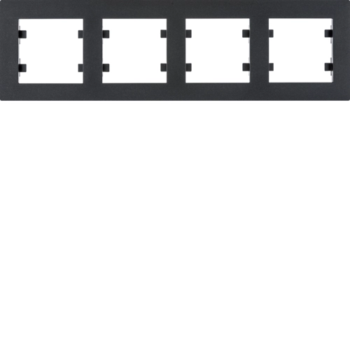 Рамка четырехместная горизонтальная Hager Lumina Intens Черный (WL5743)