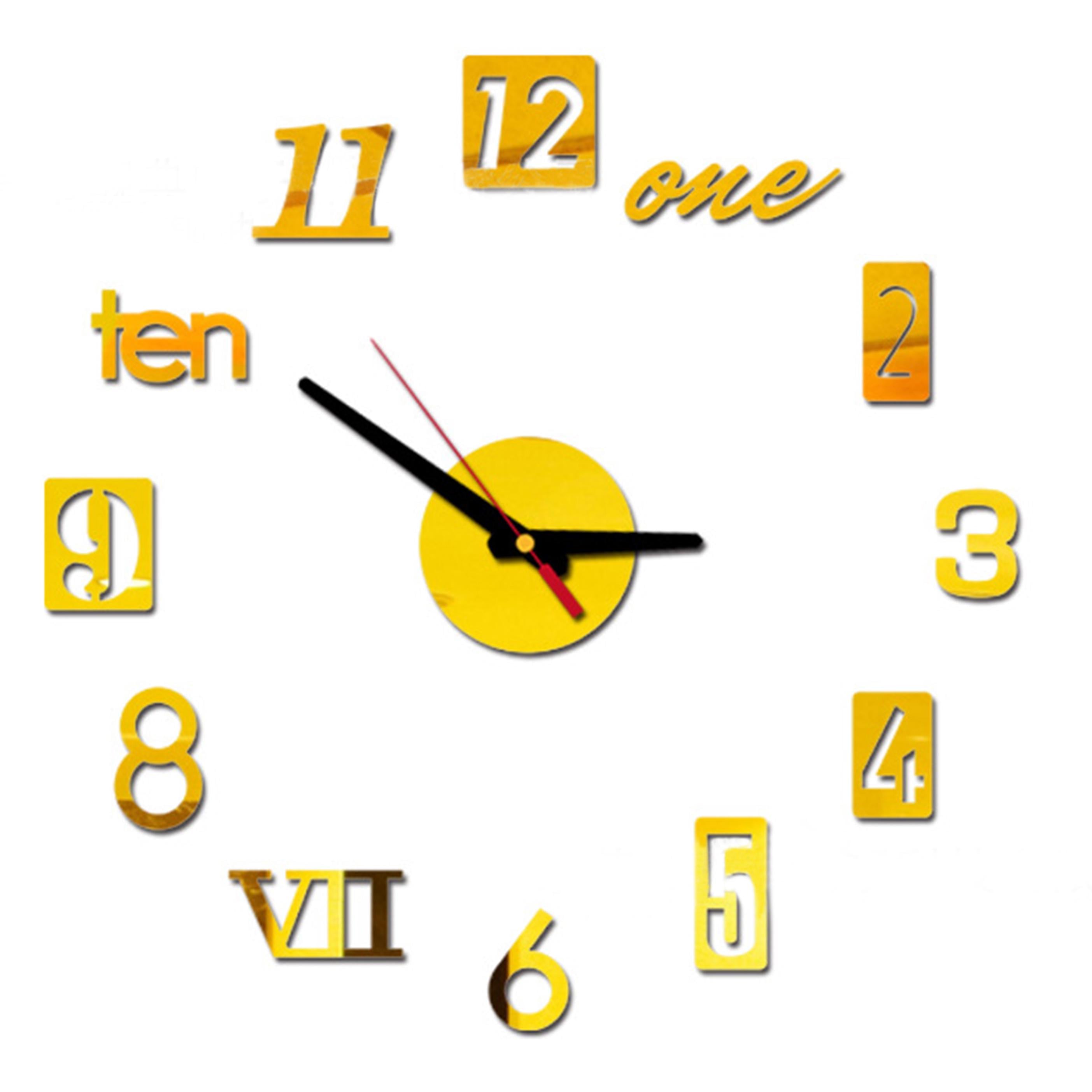 Часы настенные 3D Assorted с регулируемым D 40 см Зеркально-золотистые (1013356)