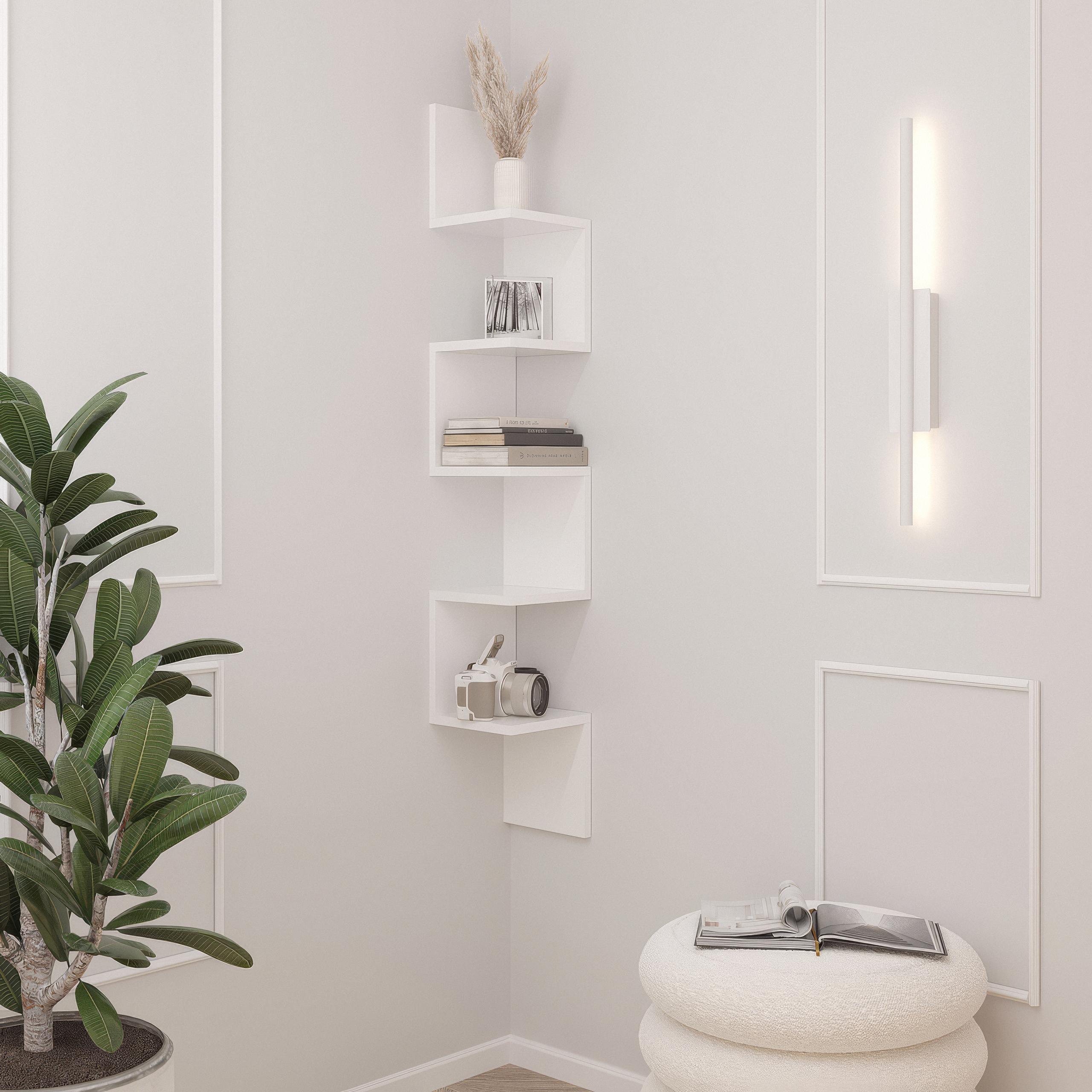 Полка угловая навесная M-9 200x200x1280 мм Белый