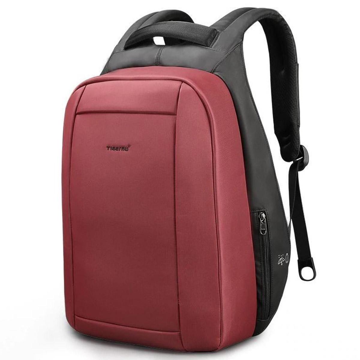 Городской рюкзак антивор Tigernu T-B3599 для ноутбука 15,6" с USB 21 л Красный (TGN-T-B3599-1849)