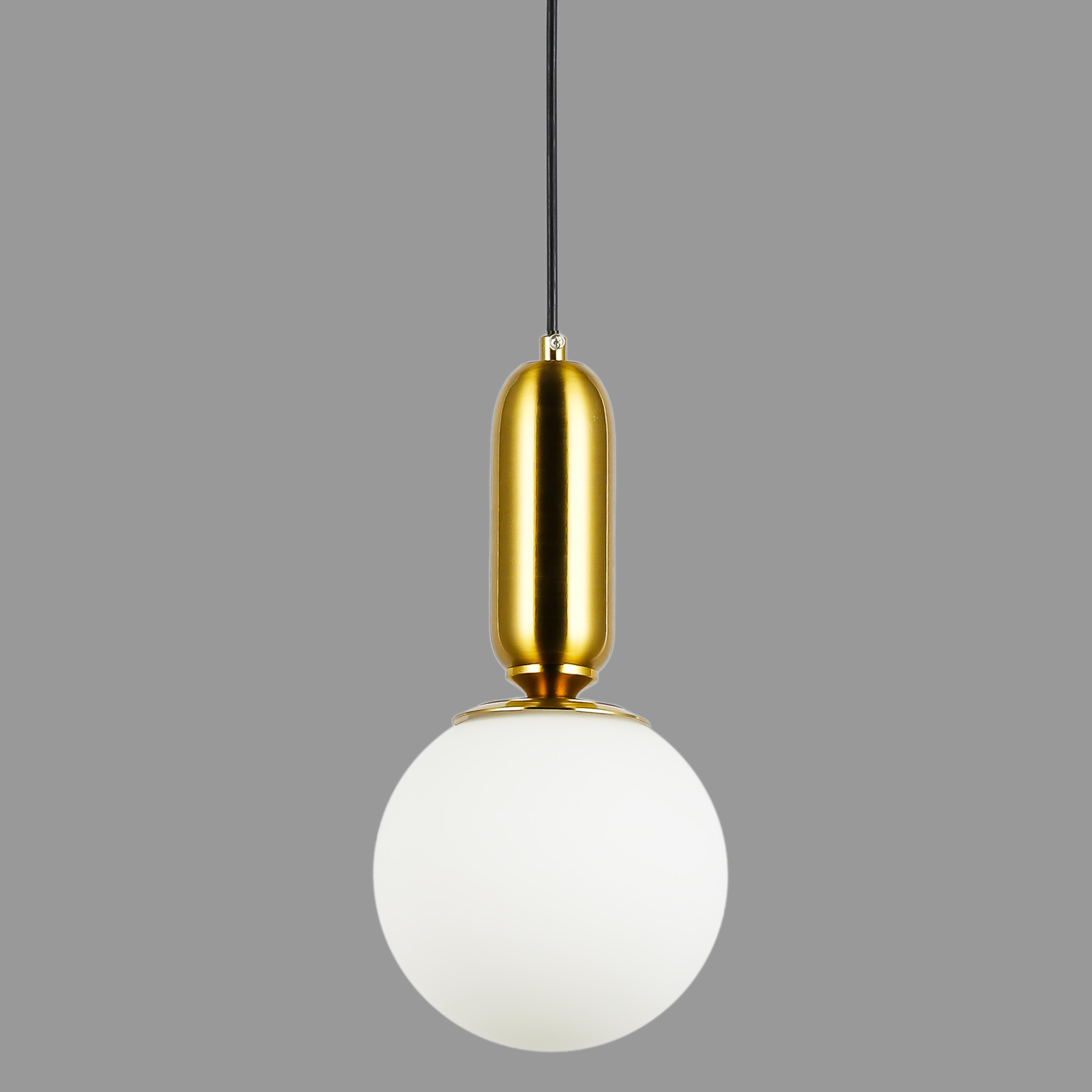 Світильник підвісний з 15 см кулею Бронзовий (52-1012-1 BRZ+WH)