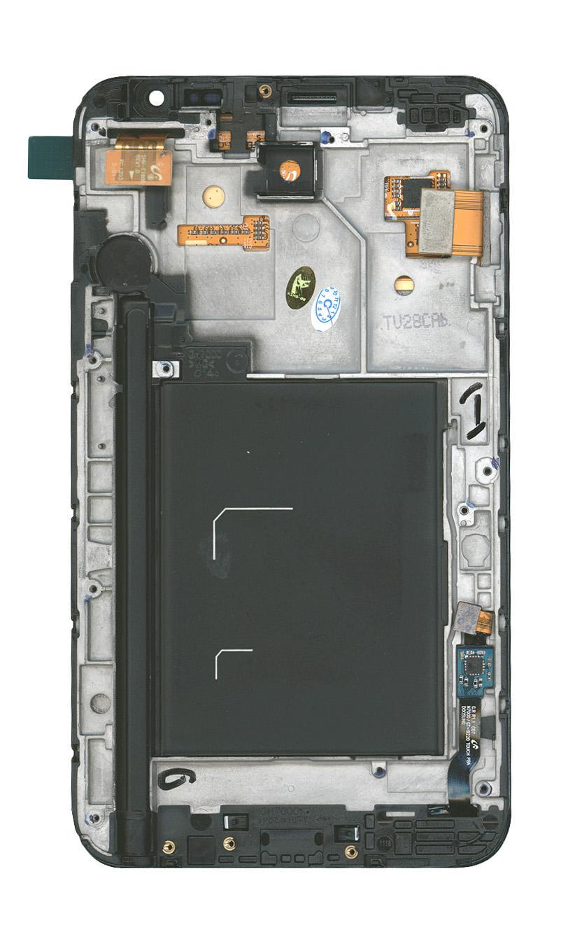 Матрица с тачскрином (модуль) для телефона Samsung Galaxy Note 1 GT-N7000 черный с рамкой