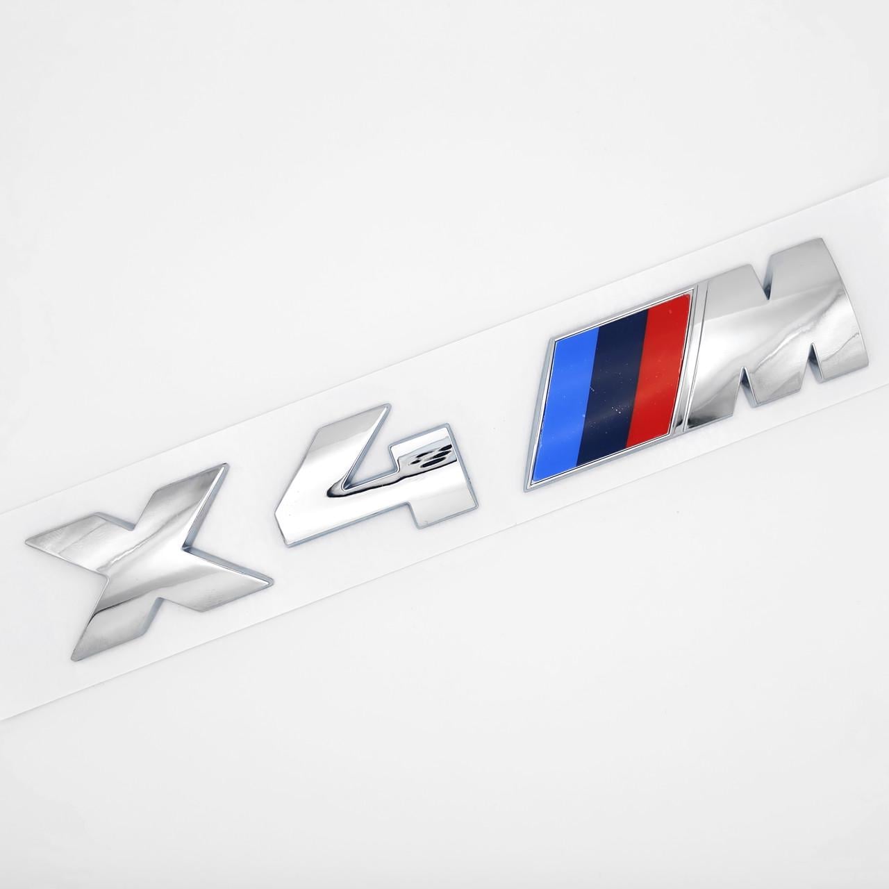 Эмблема надпись X4 M BMW 17х2,7 см ABS Хром глянцевый (3038100430)