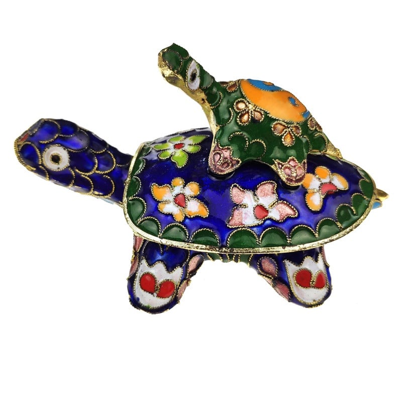 Шкатулка клуазоне Черепаха 6,5х11х7 см Разноцветный (C1682)