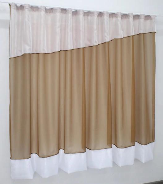 Занавеска на кухню шифон 280х170 см Коричневый/Белый (047к) - фото 2 Занавеска на кухню шифон 280х170 см Коричневый/Белый (047к) - фото 2