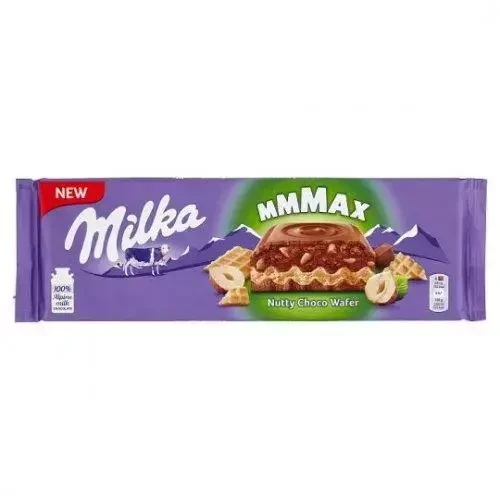 Шоколад молочный Milka Nutty Choco Wafer ореховый с шоколадной вафелькой 270 г (2050460979)