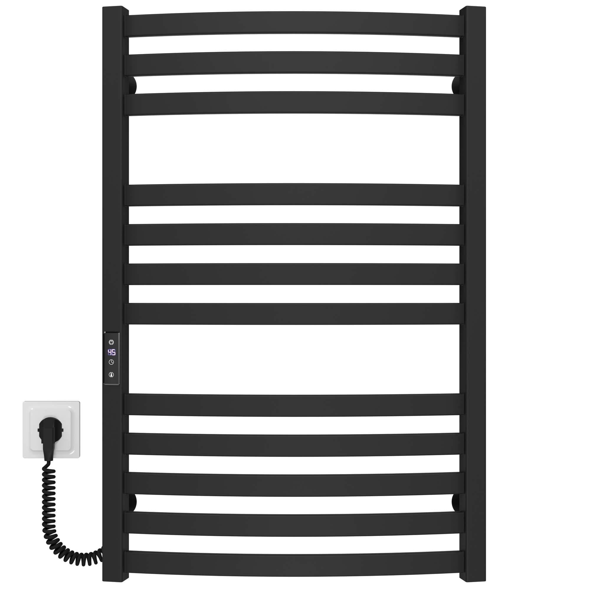 Полотенцесушитель электрический Deffi Dexter П12 JD04 левое подключение нержавеющая сталь 500х800 мм Черный (A.DR.80.50.12.EBL2)