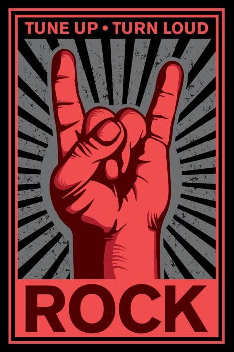 Постер плакат Tune Up Turn Loud Rock 61x91,5 см