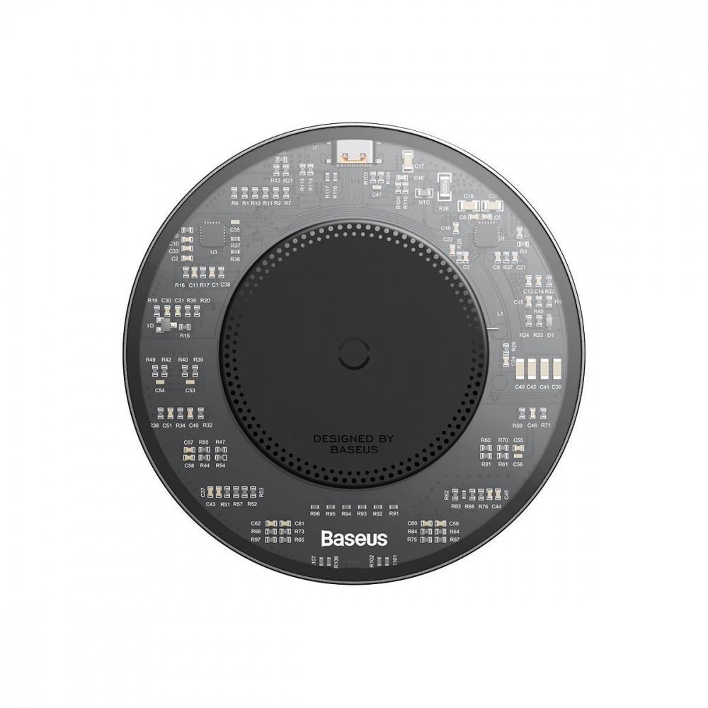 Зарядка беспроводная Baseus Simple 2 15W с кабелем Type-C-Type-C 24W 1м Black (1894767798)