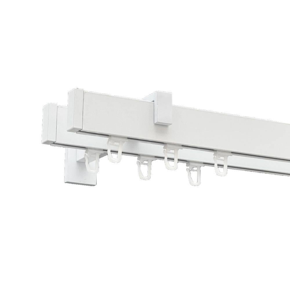 Карниз профильный Orvit Square Line двухрядный 14-17 см заглушка 2,4м Белый (224-0054)