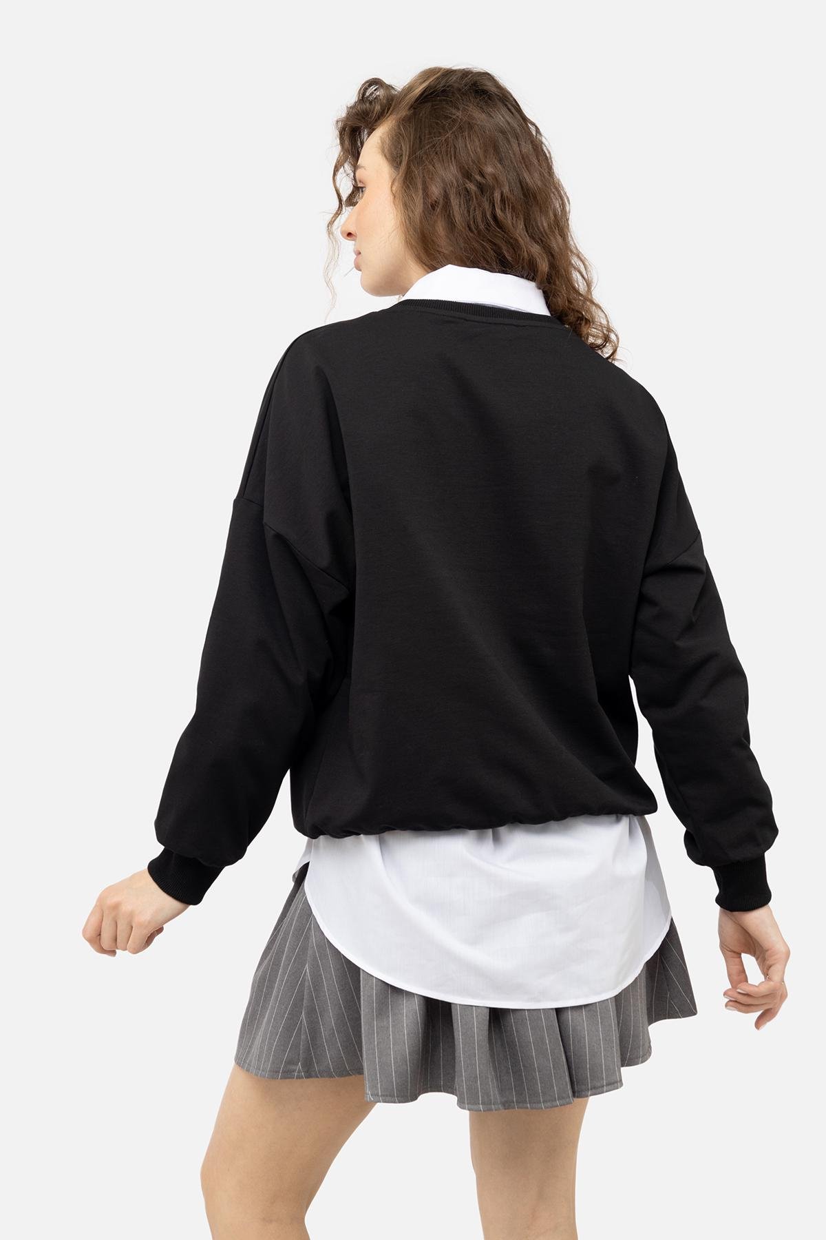 Світшот жіночий ЦБ-00239091 р. 46 Чорний (SKT000957877) - фото 3 Світшот жіночий ЦБ-00239091 р. 46 Чорний (SKT000957877) - фото 3