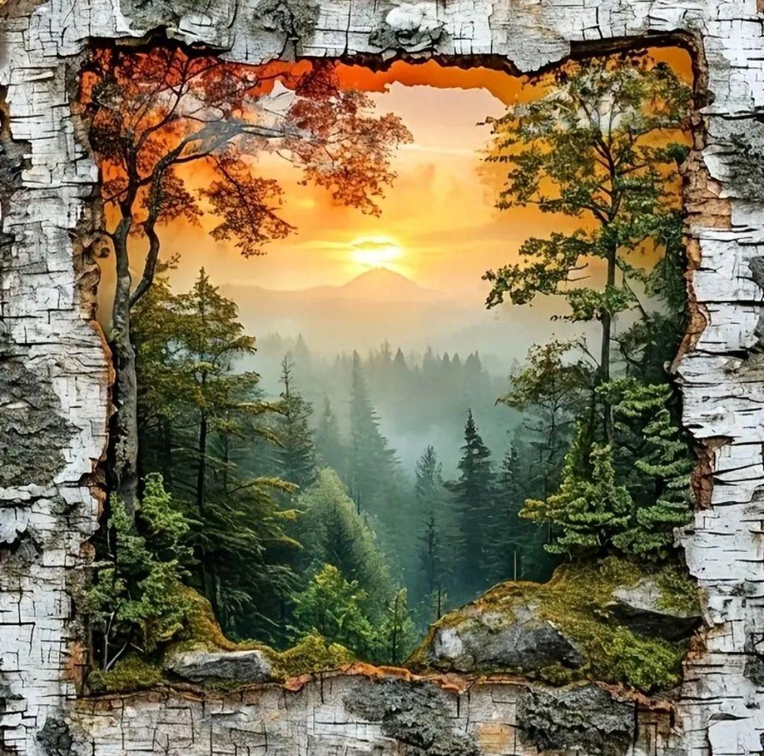 Алмазная мозаика АлМазка За горизонтом квадратные алмазы без подрамника 40x40 см (АлМ-282)