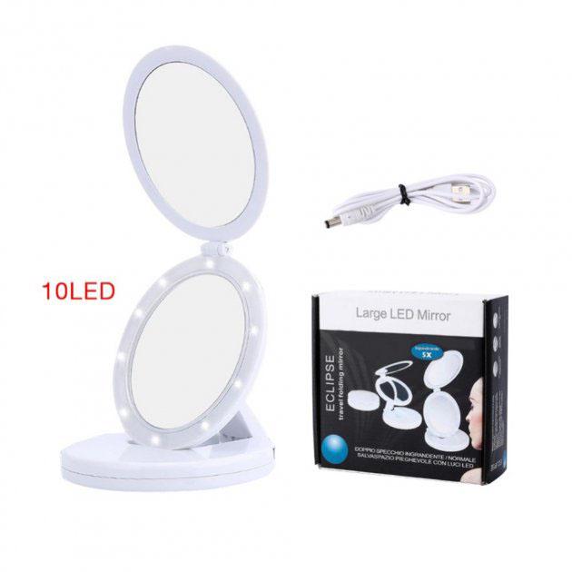 Зеркало для макияжа Modern Large Mirror с LED-подсветкой белый - фото 5