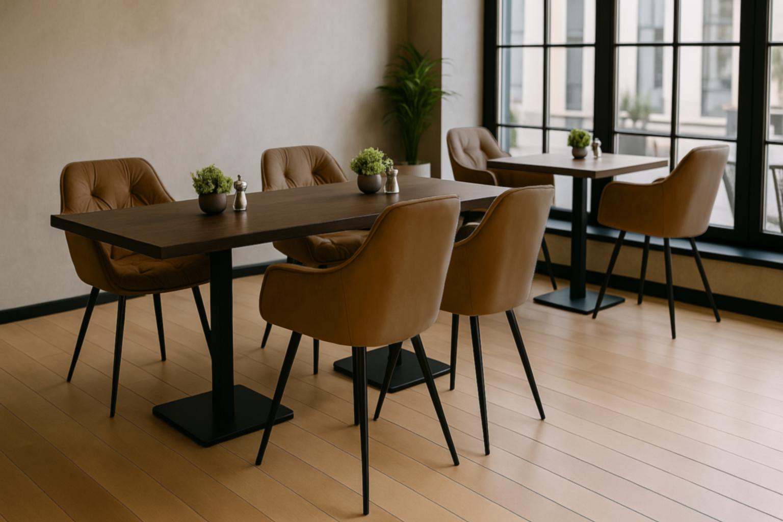 Комплект обеденных стульев Арис М-65 6 шт. с подлокотниками велюр 860x580x590 мм Коричневый/Черный